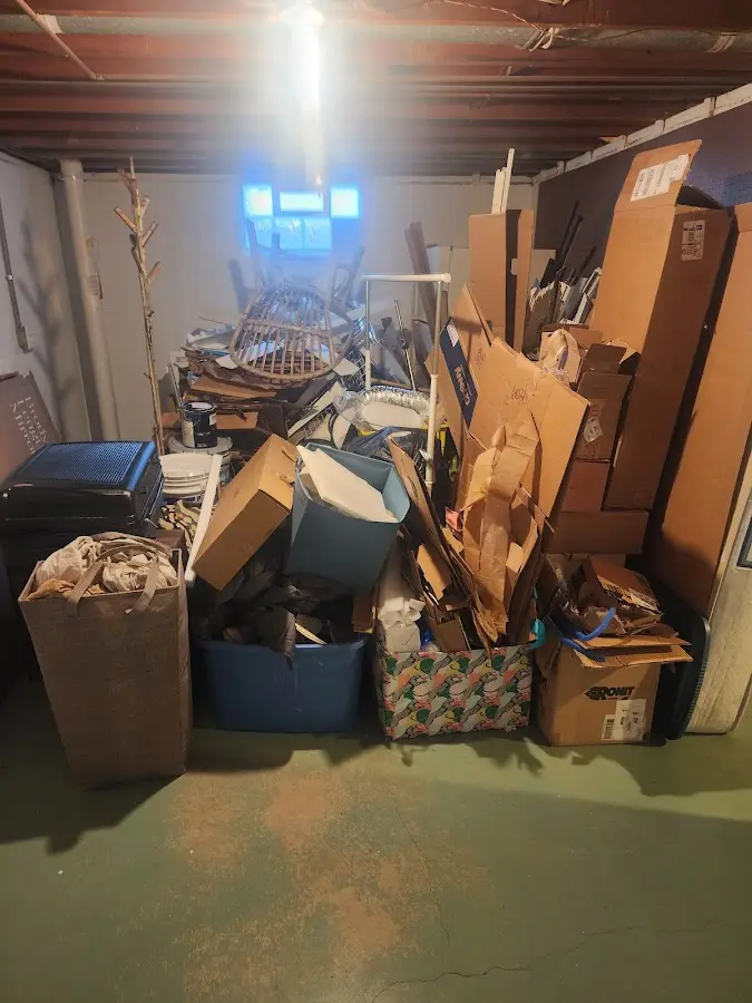 Roll-off dumpster container at job site for 2 Yard Dumpster Rental in South Huntingdon